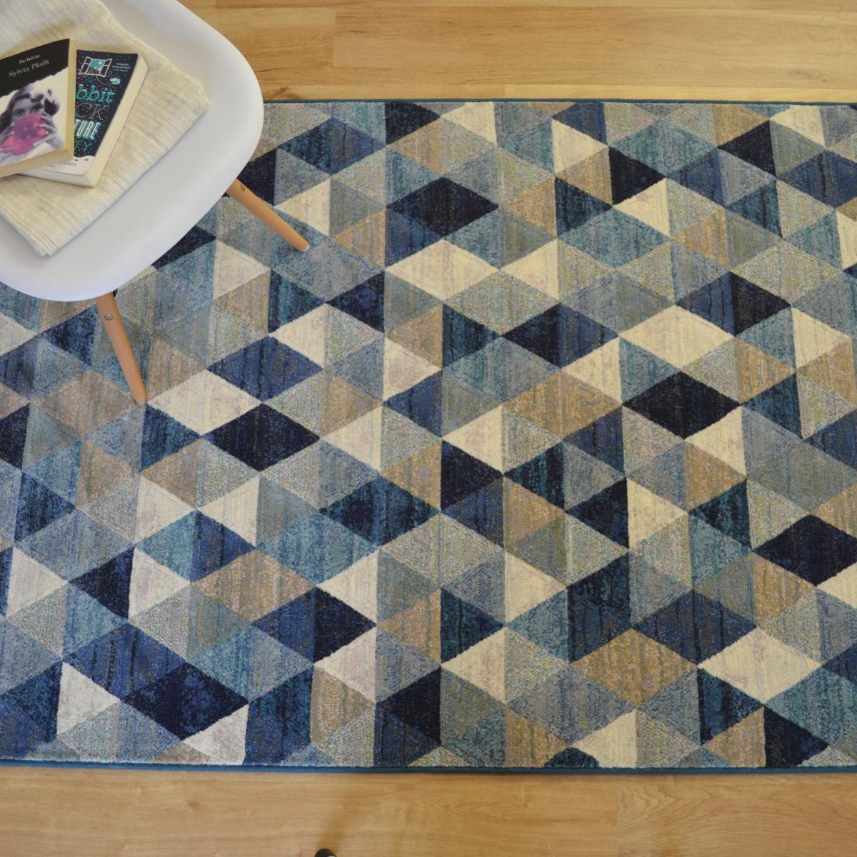 Galleria Modern Geometric Rugs in 63263 5161 in Blue Multi 80x150cm – image 5