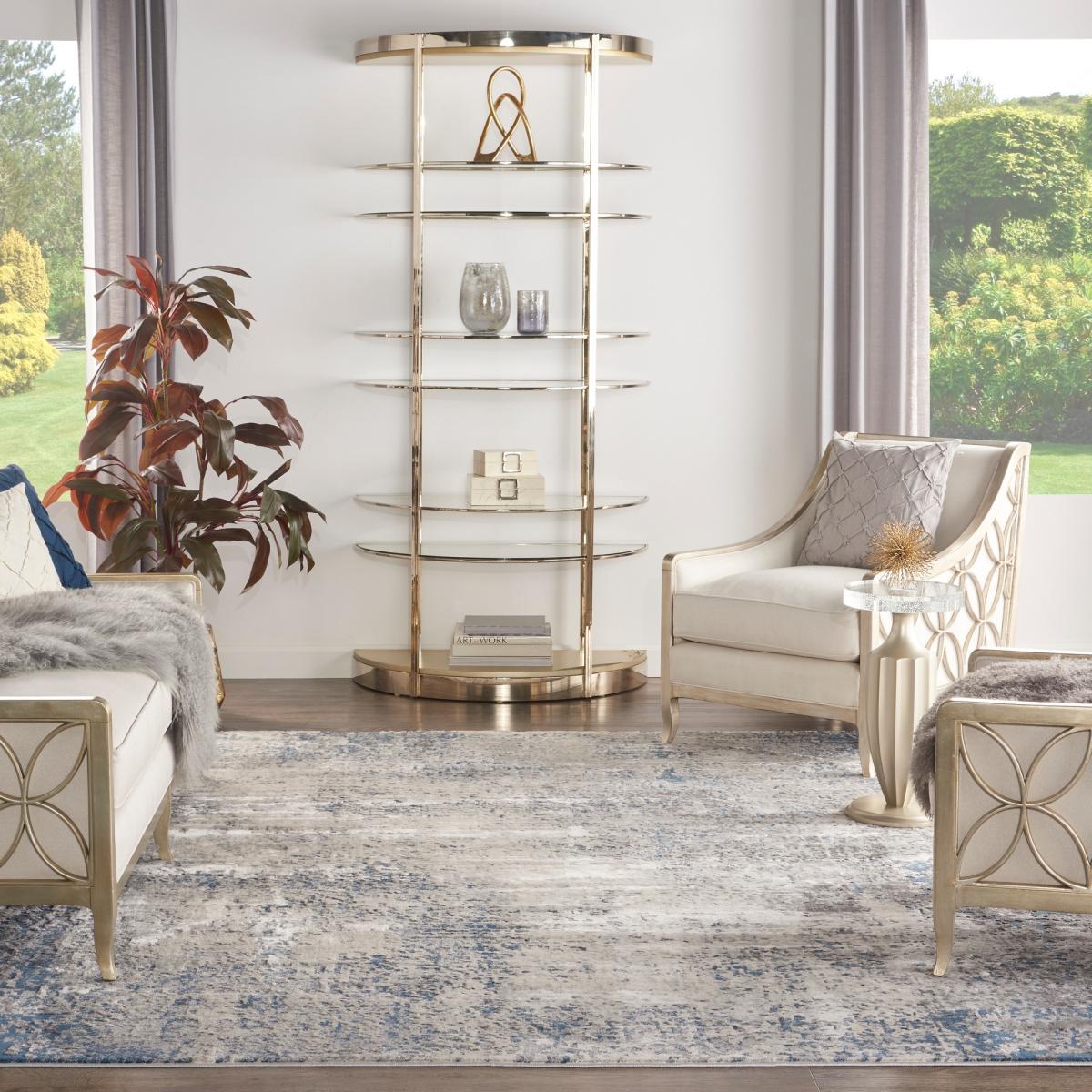 KI50 Grand Expressions GNE03 Rugs by Kathy Ireland in Ivory Grey Blue – image 2