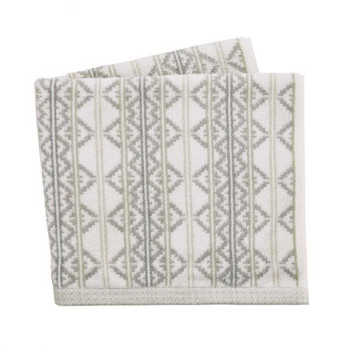 Navah Geometric Cotton Towel in Sage Green 90x150cm – image 2