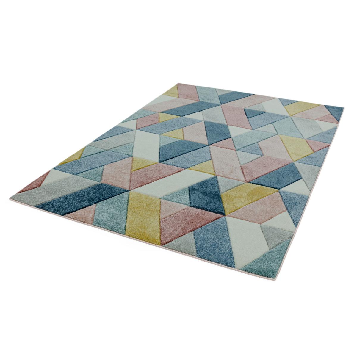 Sketch Rhombus Geometric Rugs in SK02 Pastel Multicolour – image 2