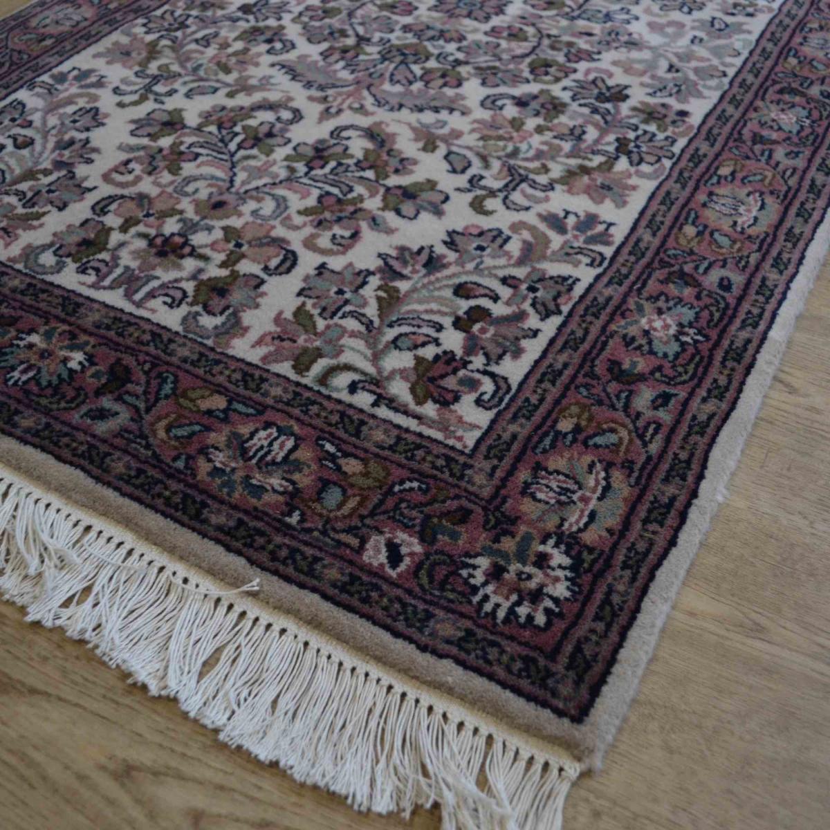 Sarouck Traditional Hand Knotted Wool Runner Rug in Beige Rose Pink 80x384cm – image 2