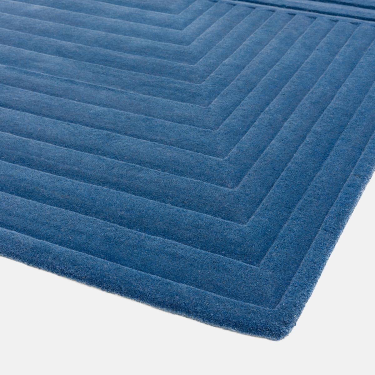 Form Modern Plain Ridged Wool Rugs in Blue 160x230cm – image 2