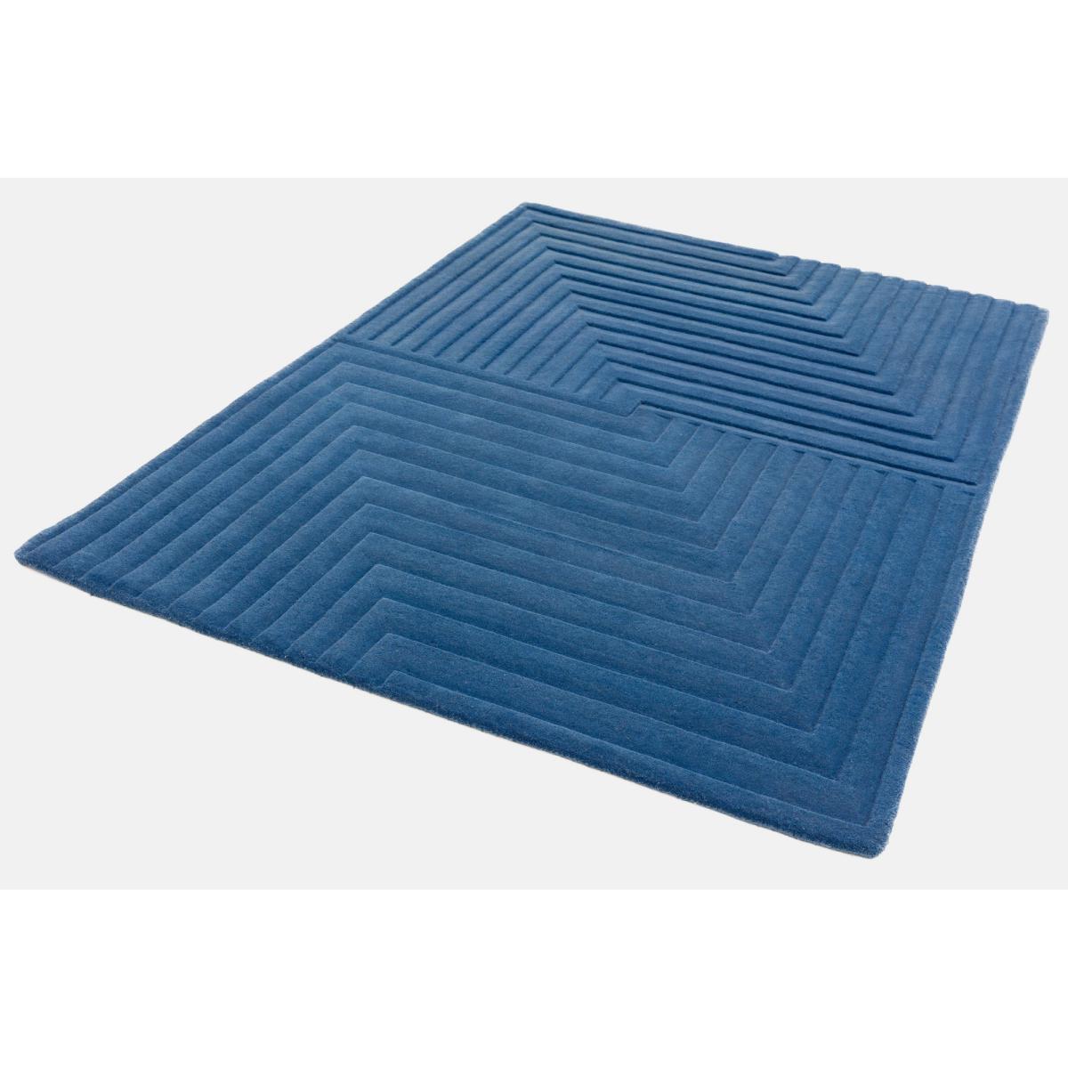 Form Modern Plain Ridged Wool Rugs in Blue 160x230cm – image 3