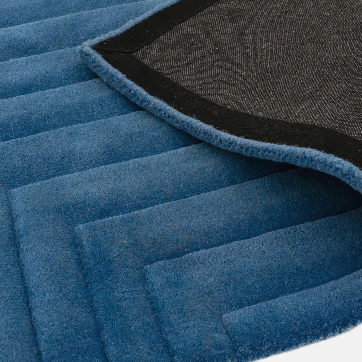 Form Modern Plain Ridged Wool Rugs in Blue 160x230cm – image 5