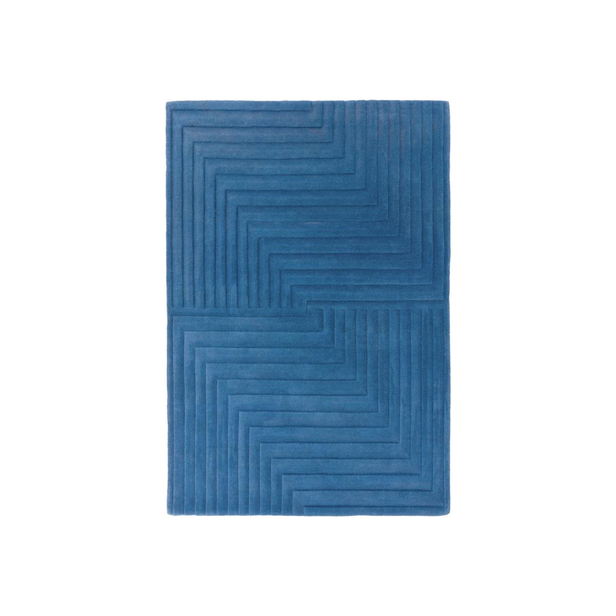 Form Modern Plain Ridged Wool Rugs in Blue 160x230cm – image 1