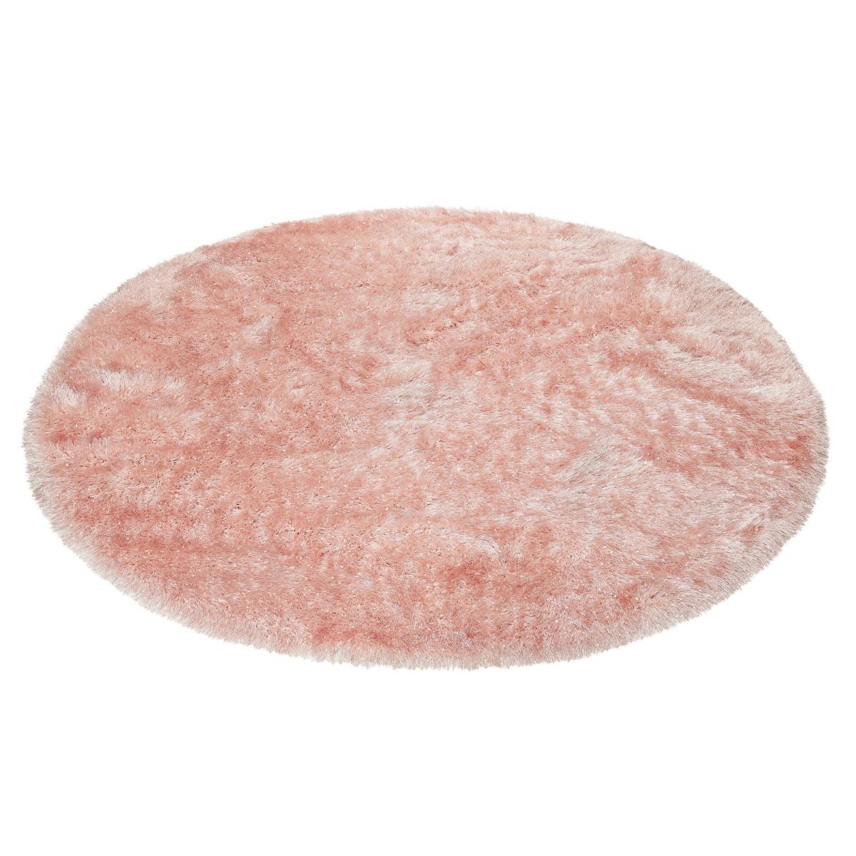 Weconhome Shiny Touch Circular Shaggy Rugs 1411 055 in Pink – image 2