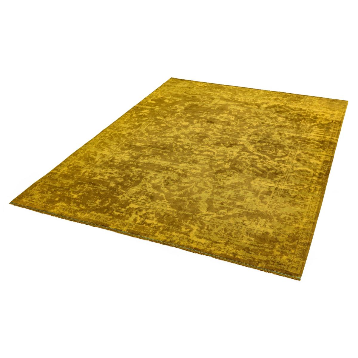 Zehraya Abstract Persian Distressed Rugs in ZE09 Gold Yellow – image 2