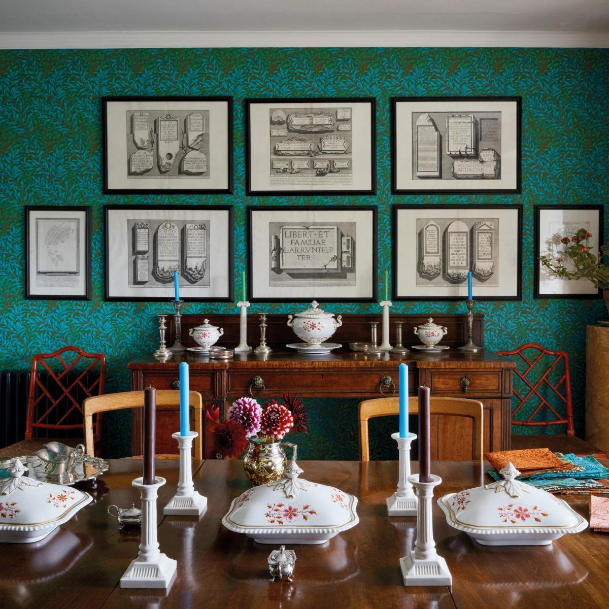 Willow Bough Wallpaper 216952 by Morris & Co in Olive Turquoise Roll – image 2