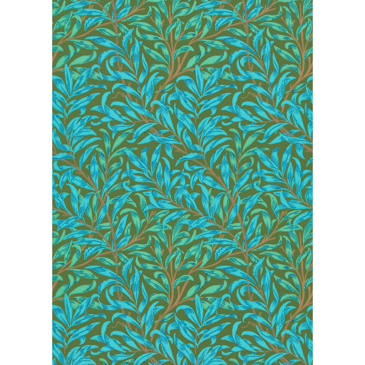 Willow Bough Wallpaper 216952 by Morris & Co in Olive Turquoise Roll – image 4