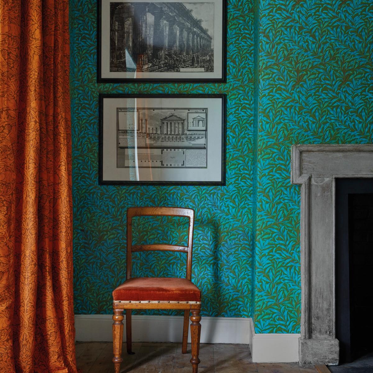 Willow Bough Wallpaper 216952 by Morris & Co in Olive Turquoise Roll – image 1