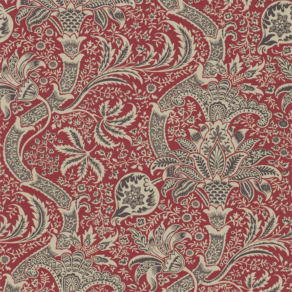 Indian Wallpaper 104 by Morris & Co in Red & Black Roll – image 2