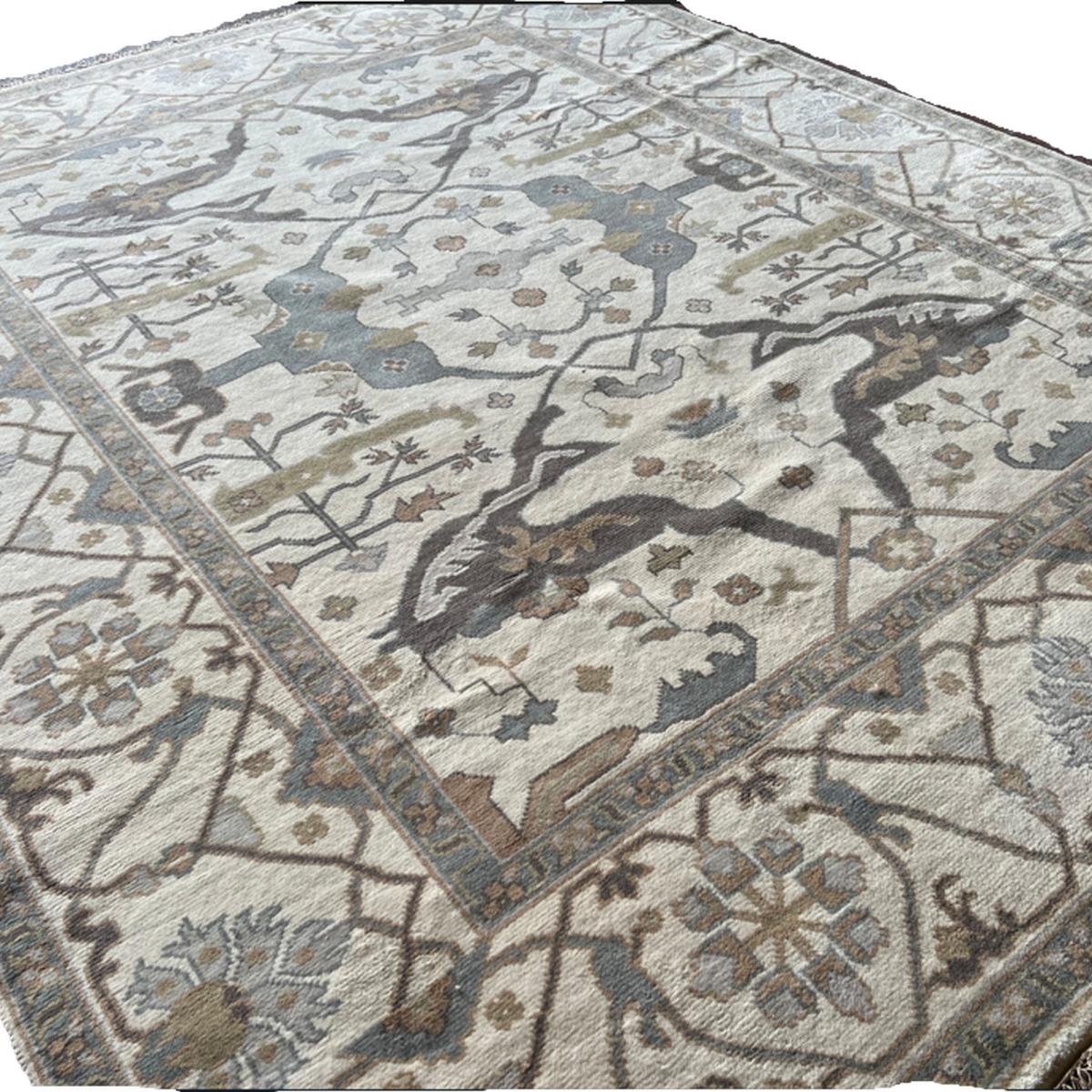Oushak 60 Traditional Hand Knotted Wool Rug in Beige250x308cm – image 4