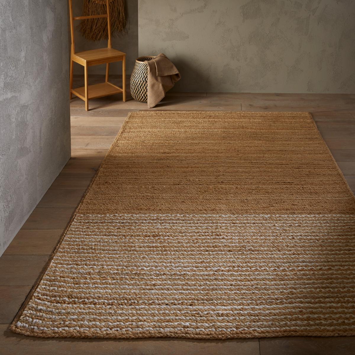 Naturals Stripes Jute & Cotton Flatweave Rug160x230cm