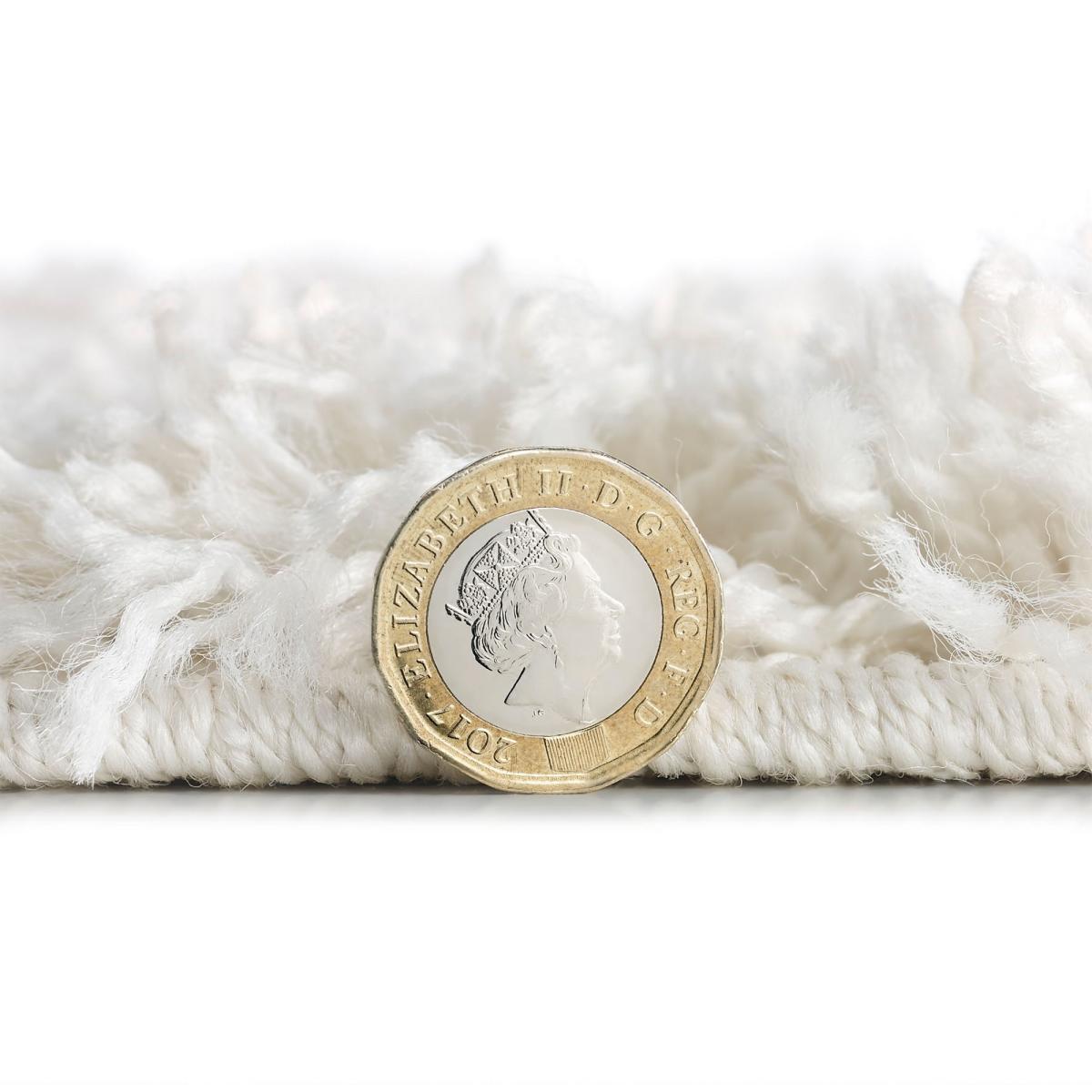 Isla Shaggy Plain Modern Rugs in Cream 160x230cm – image 4