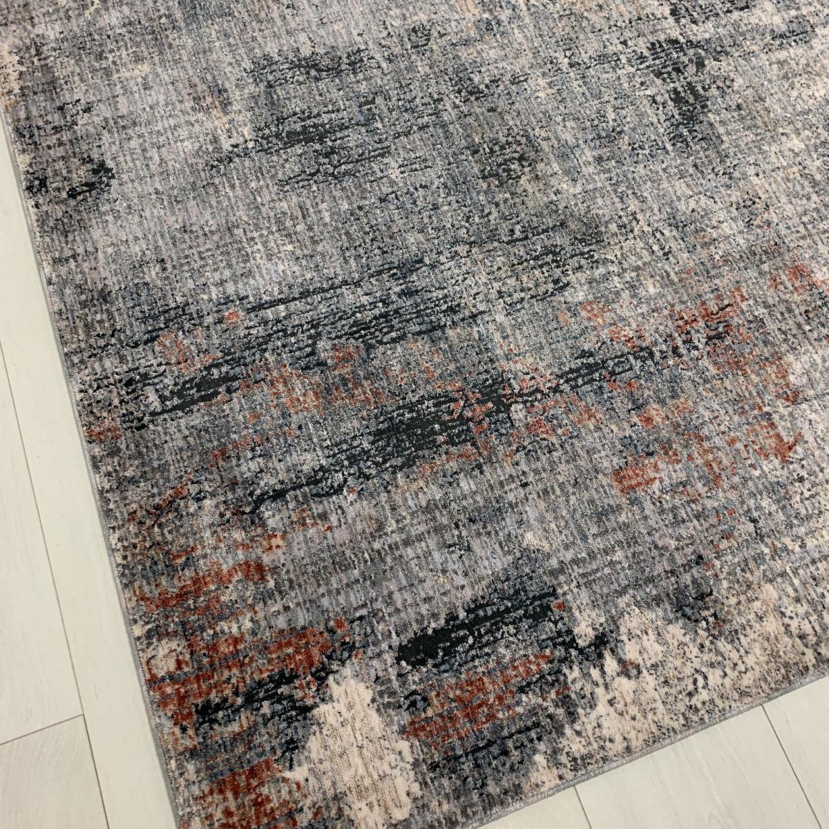Anatolia Water Garden Distressed Abstract Rugs in Charcoal Rust – image 1
