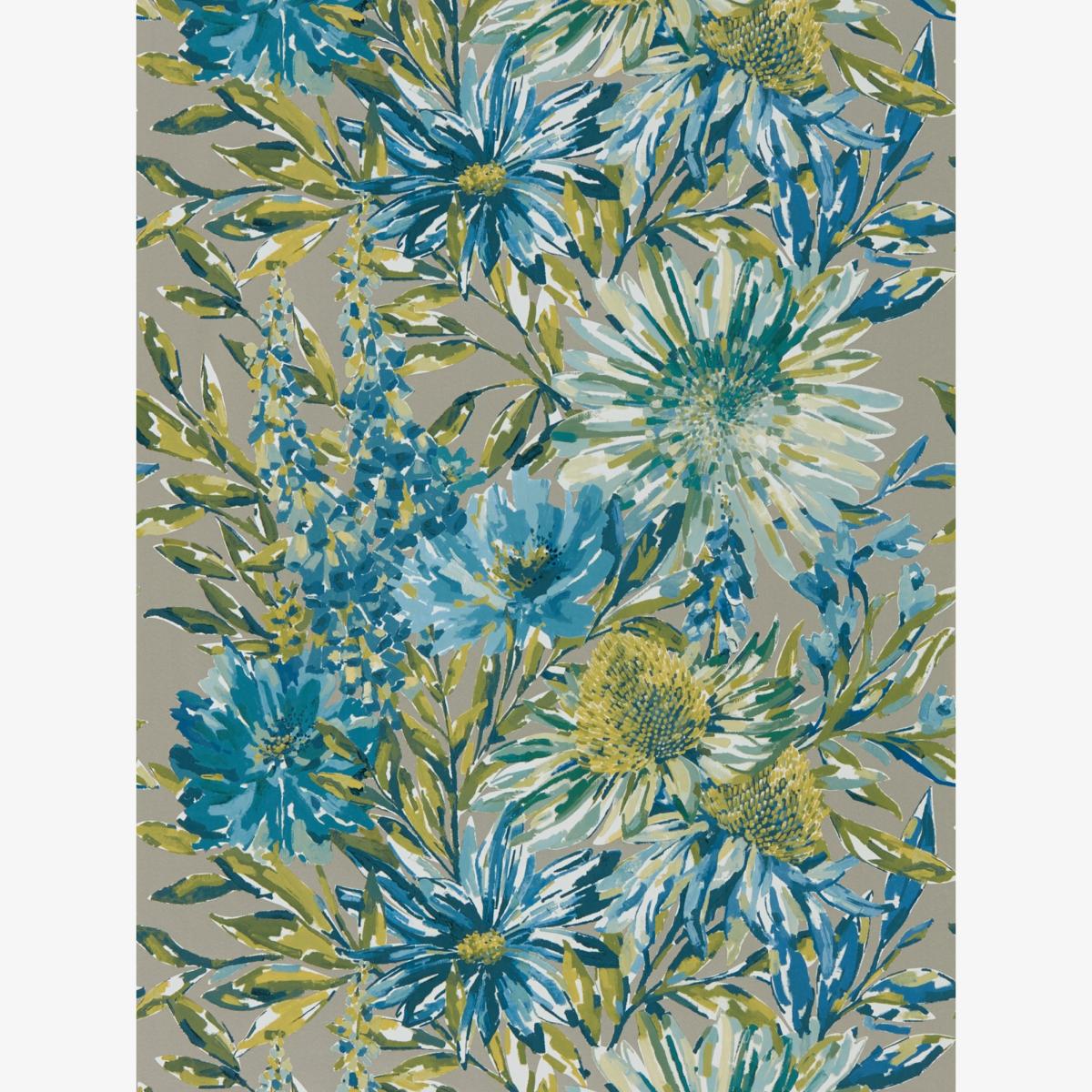 Floreale Wallpaper 111496 by Harlequin in Cornflower Gilver Roll