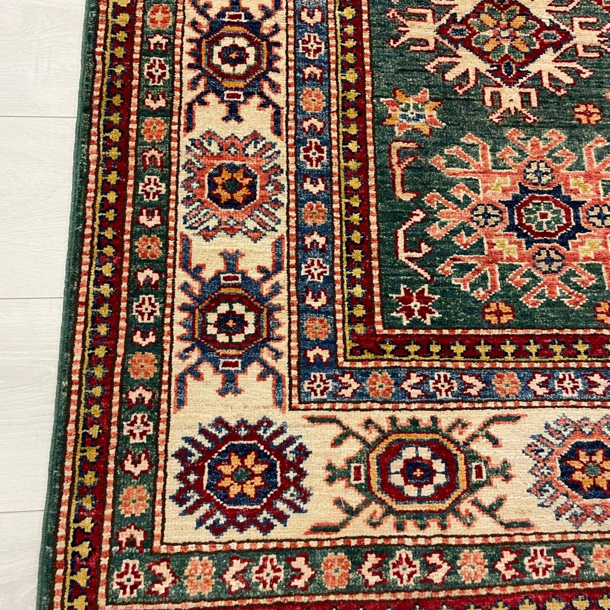 Kazak Supreme Traditional Wool Rugs 46303 in Green Multi – image 2