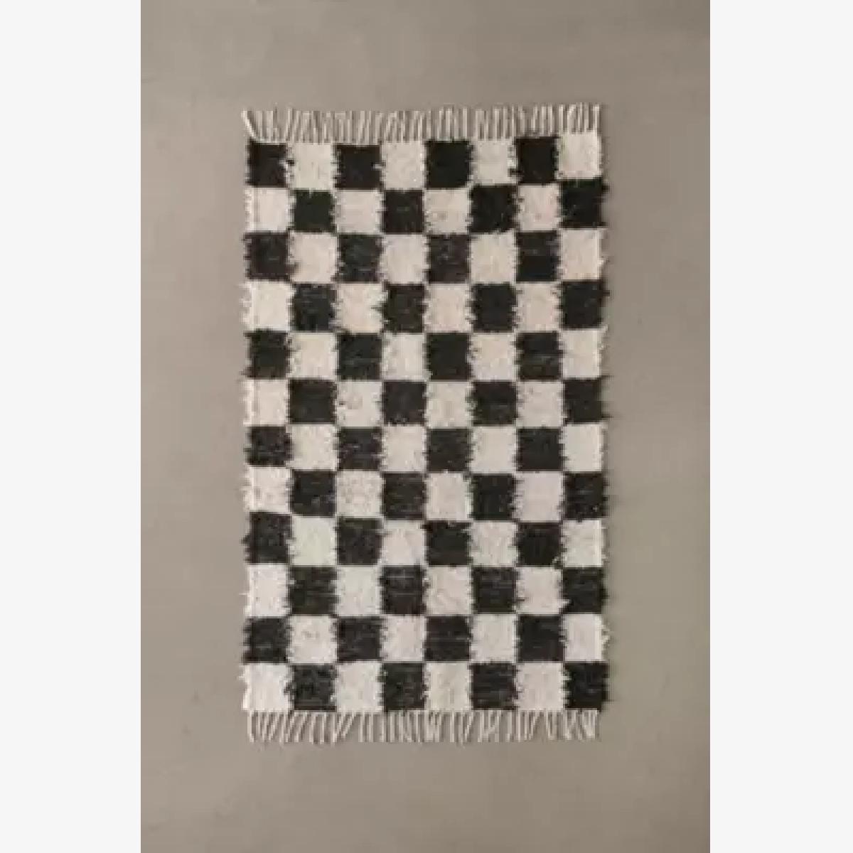 Checkerboard Black & Ecru 3x5 Rug - Black ALL at Urban Outfitters – image 1