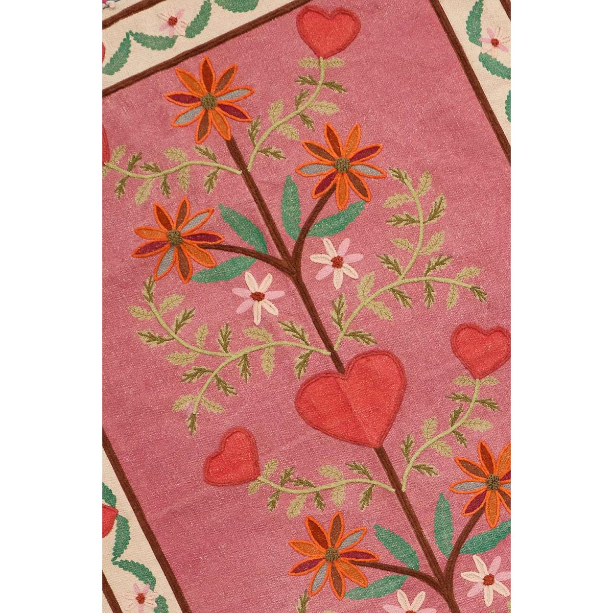 Heart Embroidered 4x6 Rug - Pink at Urban Outfitters – image 2