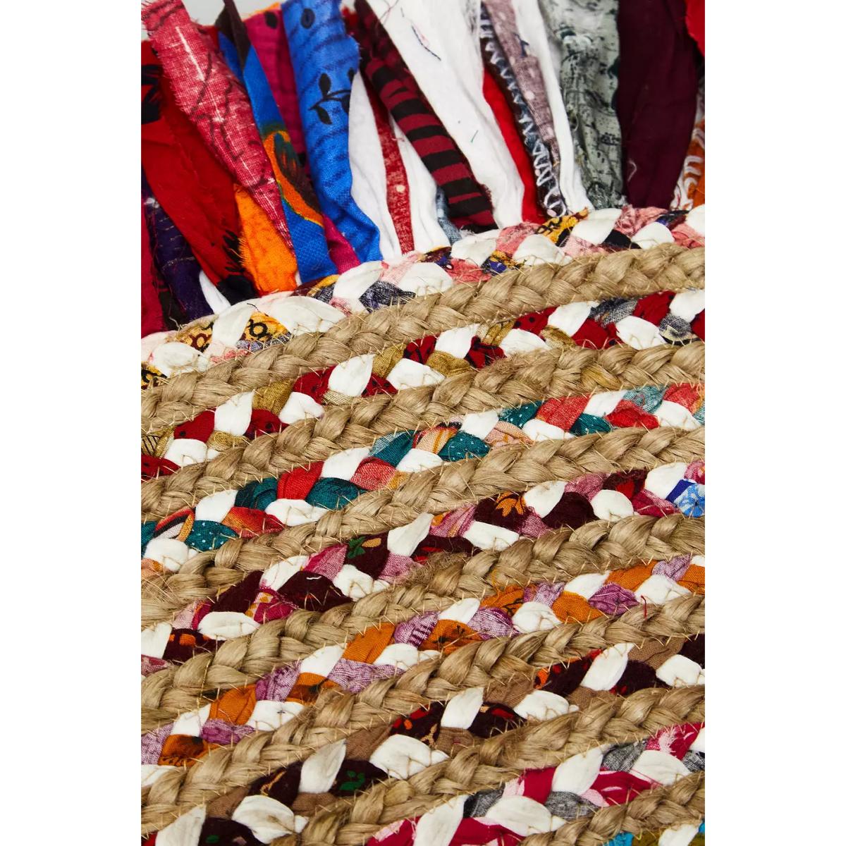 Jute & Multicoloured Rag Rug - Assorted ALL at Urban Outfitters – image 3