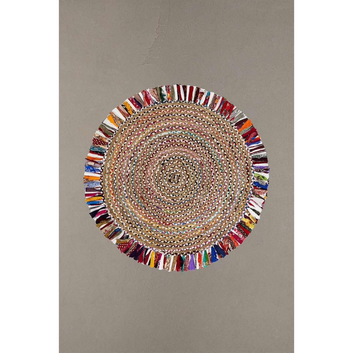 Jute & Multicoloured Rag Rug - Assorted ALL at Urban Outfitters – image 4