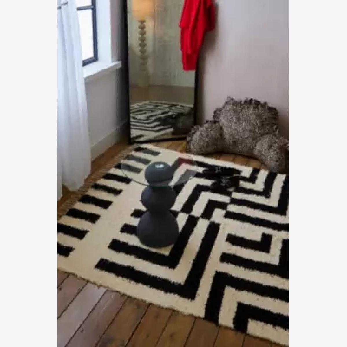 Black & White Asher 5x7 Rug - Black/White at Urban Outfitters – image 1