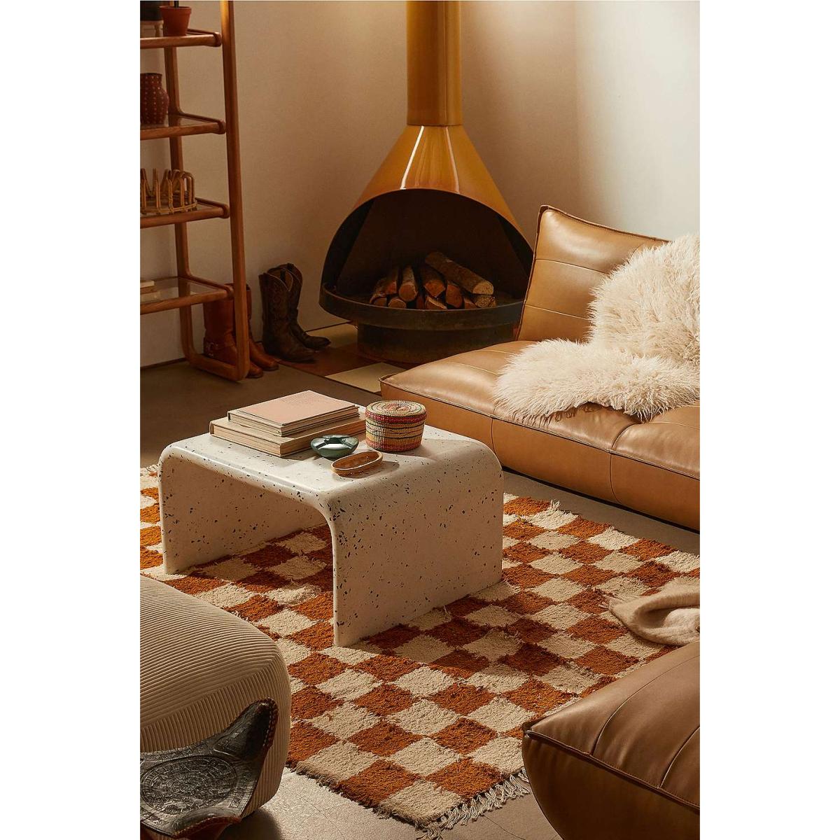 Checkerboard Terracotta 5x7 Rug - Brown ALL at Urban Outfitters – image 3