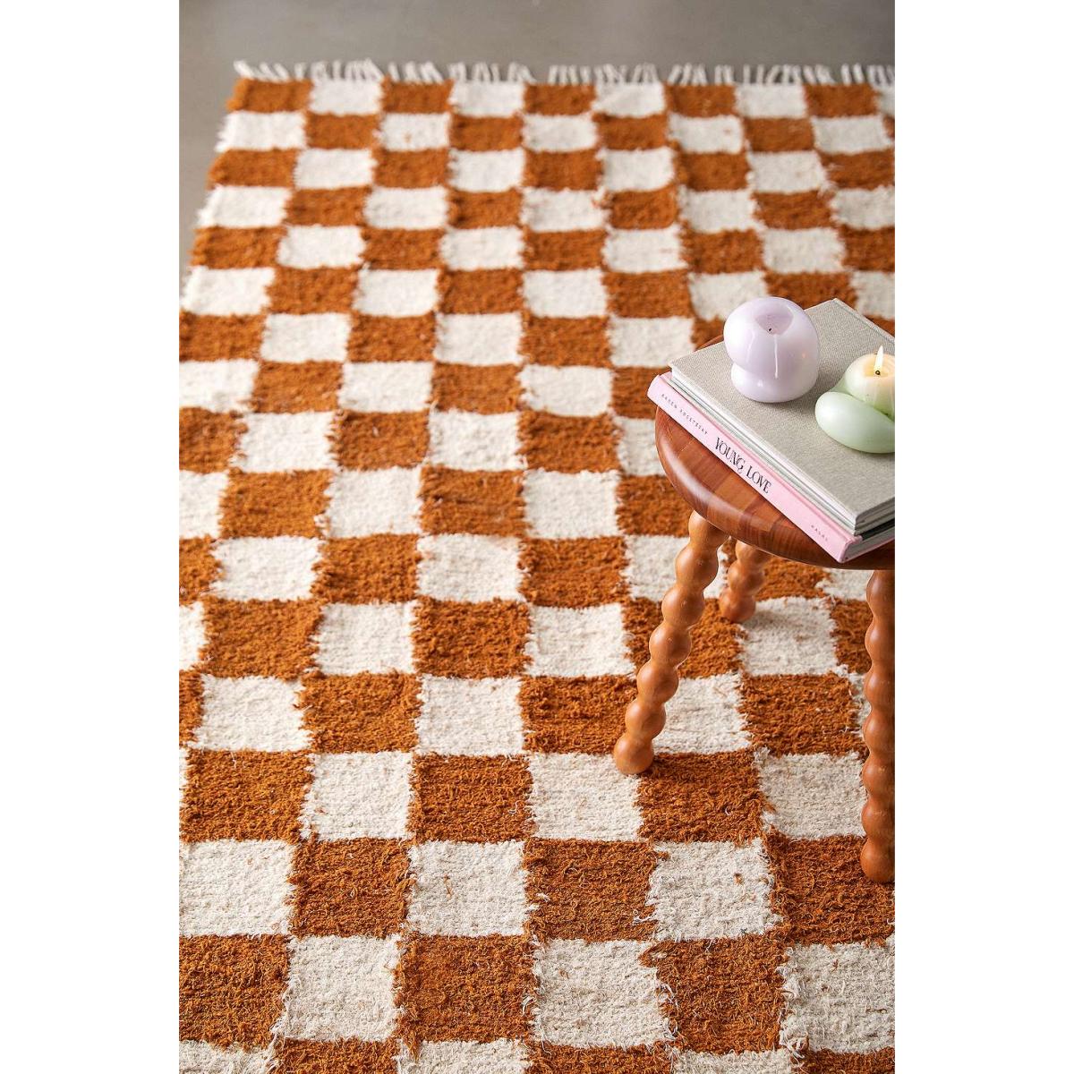 Checkerboard Terracotta 5x7 Rug - Brown ALL at Urban Outfitters – image 4