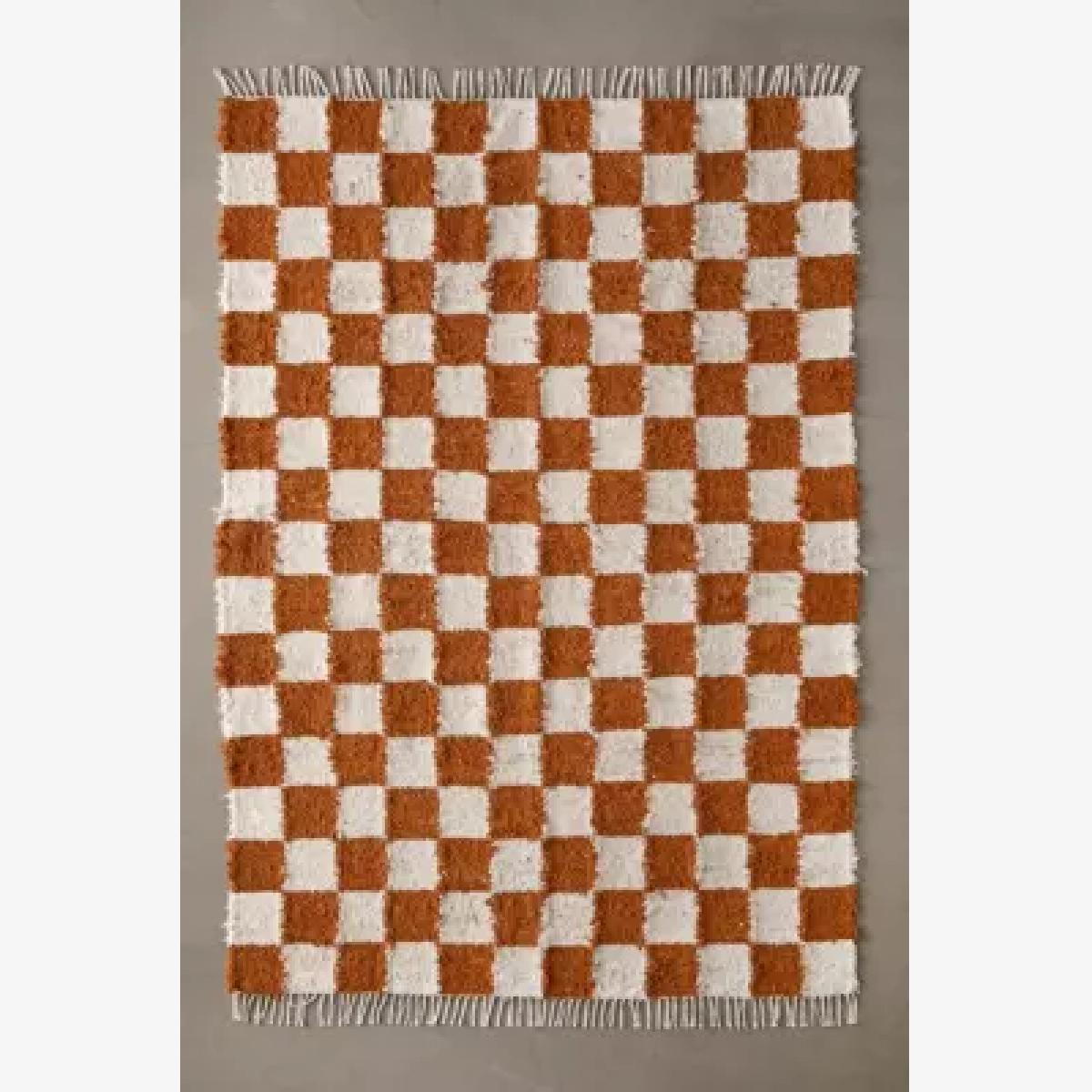 Checkerboard Terracotta 5x7 Rug - Brown ALL at Urban Outfitters – image 1