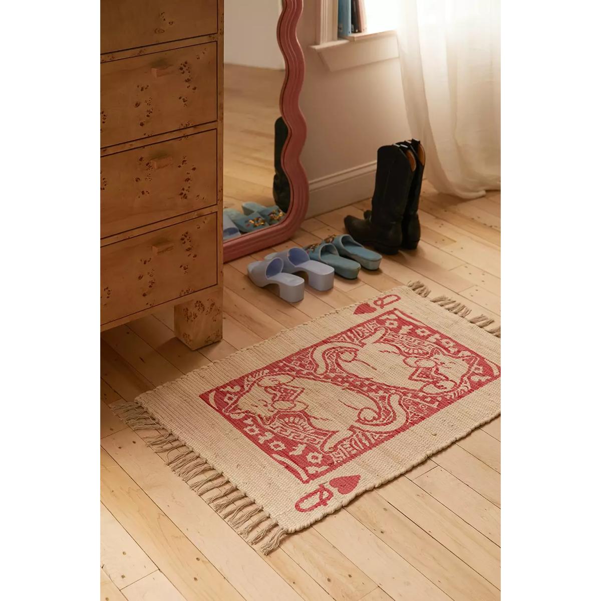 Queen of Cats 2x3 Rug - Red at Urban Outfitters – image 2