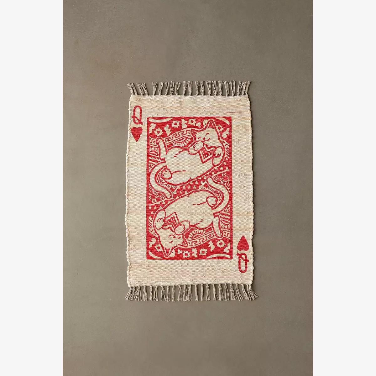 Queen of Cats 2x3 Rug - Red at Urban Outfitters – image 1