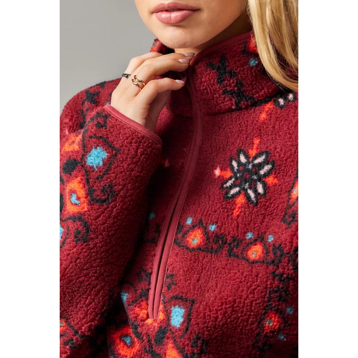 BDG Soay Rug Half-Zip Fleece - Red L at Urban Outfitters – image 3
