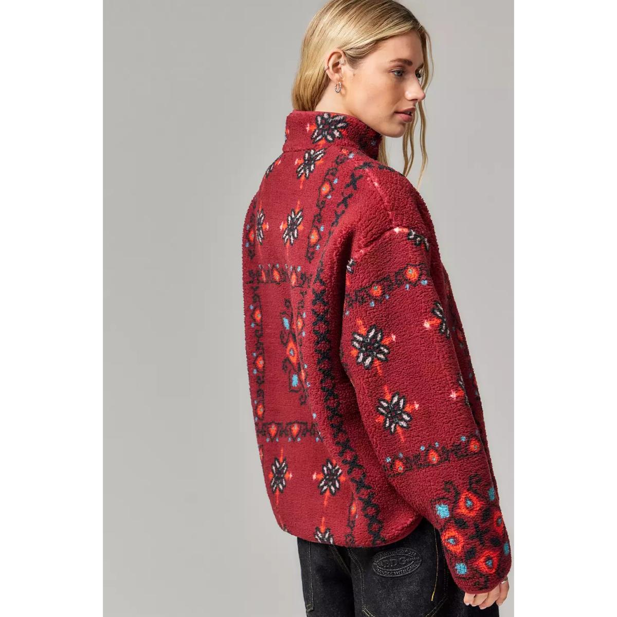 BDG Soay Rug Half-Zip Fleece - Red L at Urban Outfitters – image 4