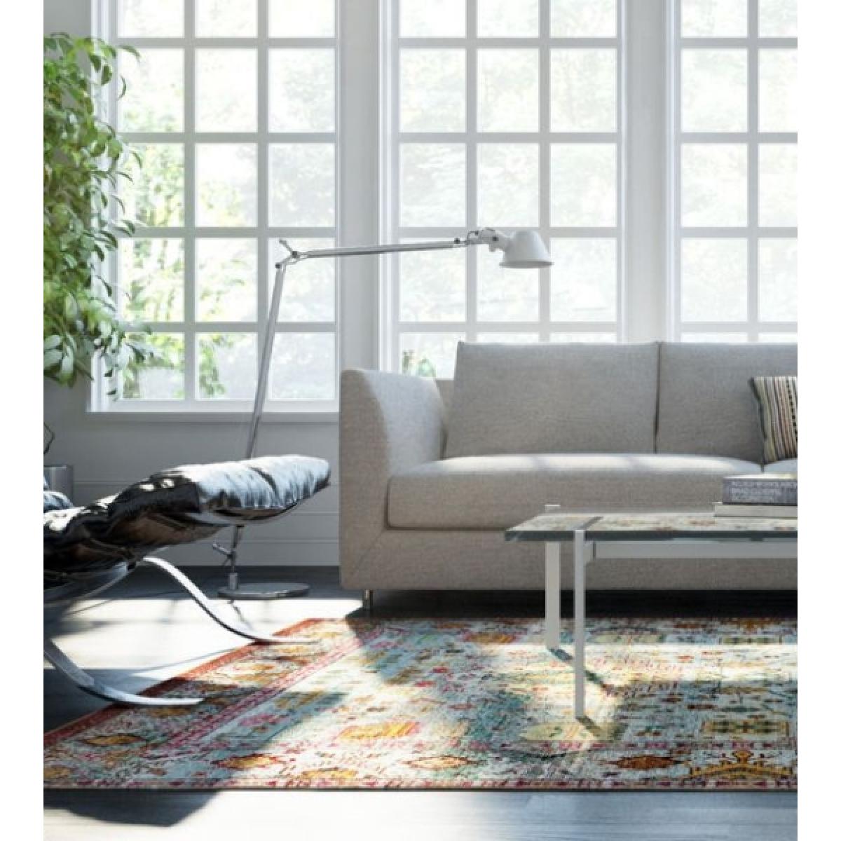 Aqua Silk Traditional Patterned Multi Rug 133cm x 190cm