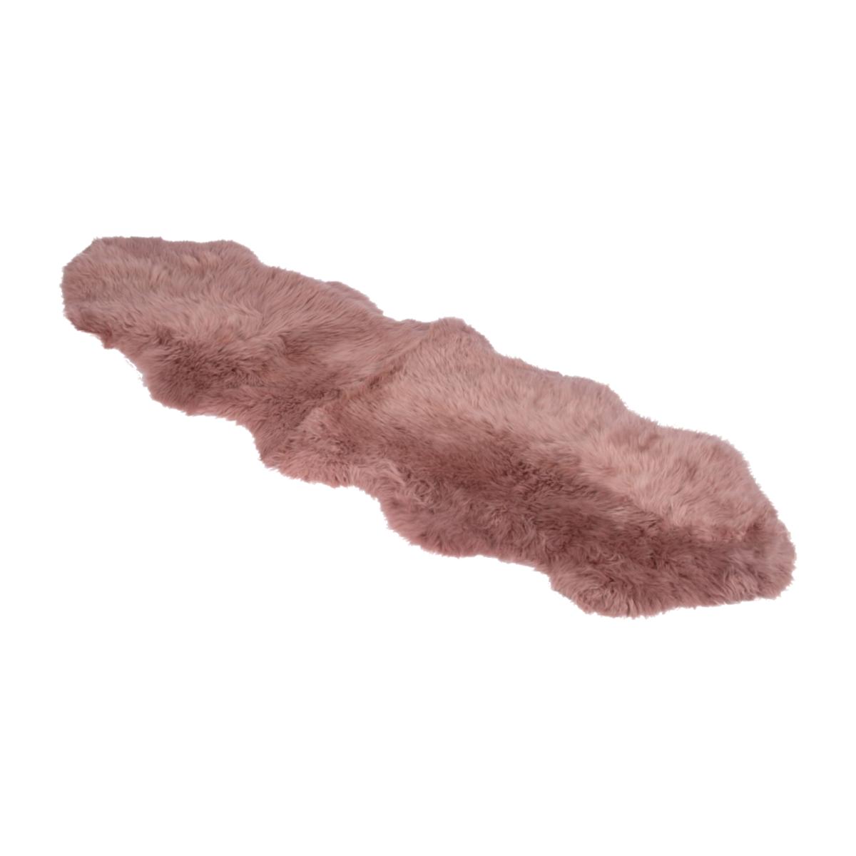 Rose Gold Sheepskin Long Double Rug - Rose Pink Owen Barry