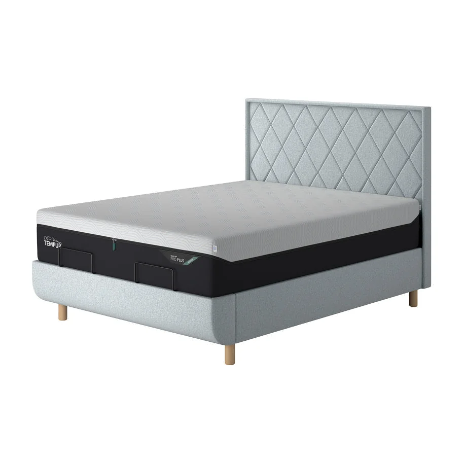 TEMPUR® Arc Static Bed with Quilted Headboard, Super King / Dark Brown