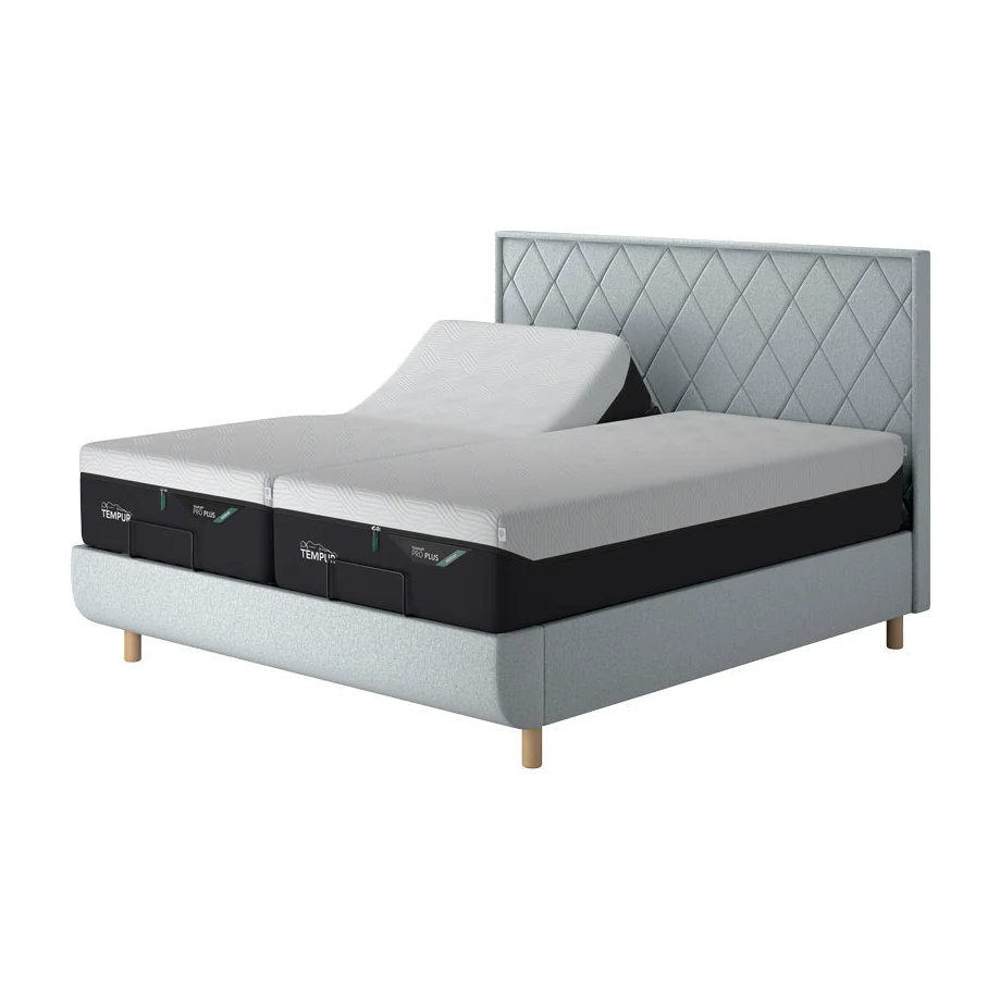 TEMPUR® Arc Adjustable Bed with Quilted Headboard, Super King / Dark Brown