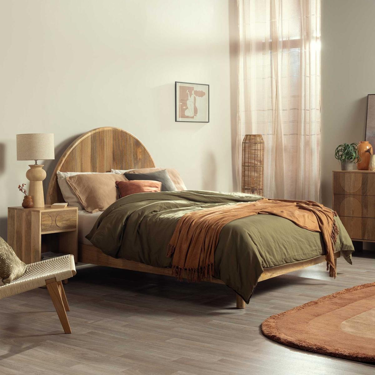 Zuberi King Bedframe, Neutral Wood | Barker & Stonehouse – image 1