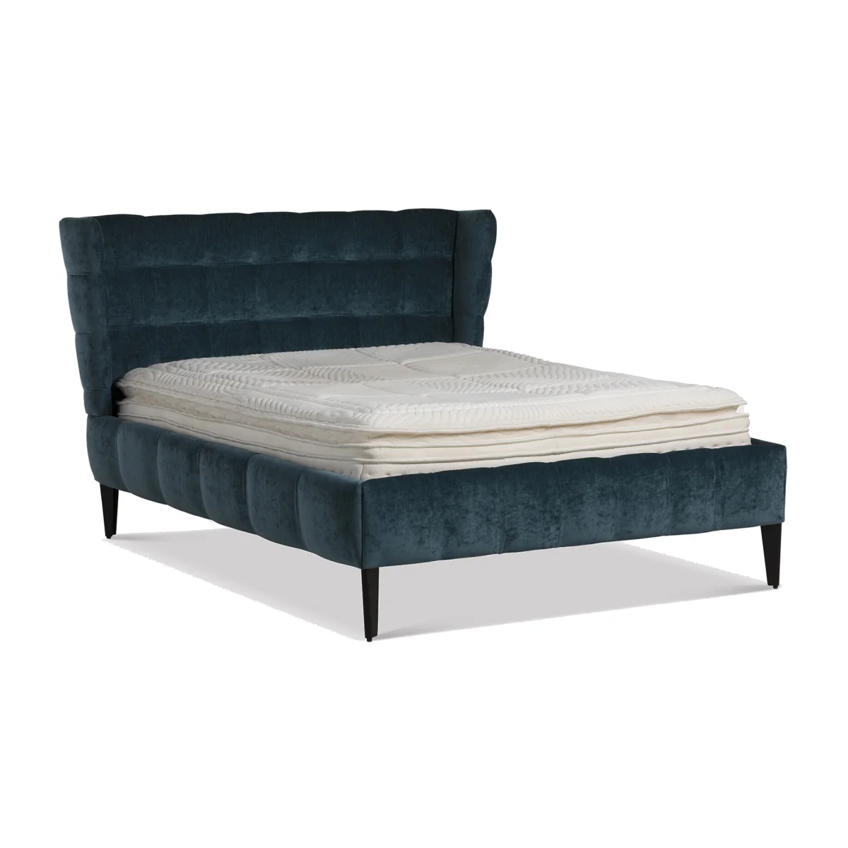 Albi King Bed High 150X200 Inc Wooden Slats, Green Fabric | Barker & Stonehouse – image 1