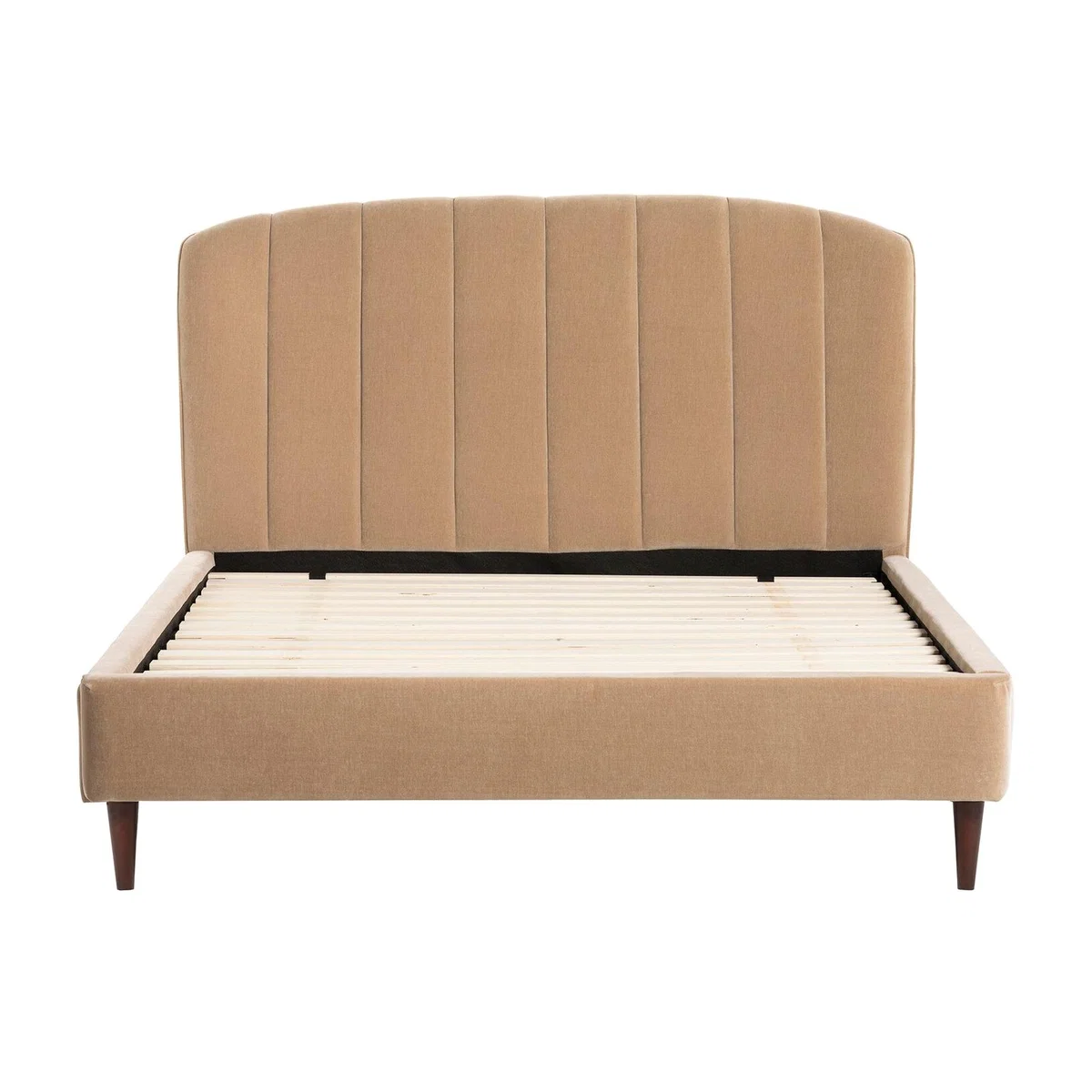 Reyes King Double Bedframe 5ft, Brown Fabric | Barker & Stonehouse – image 1