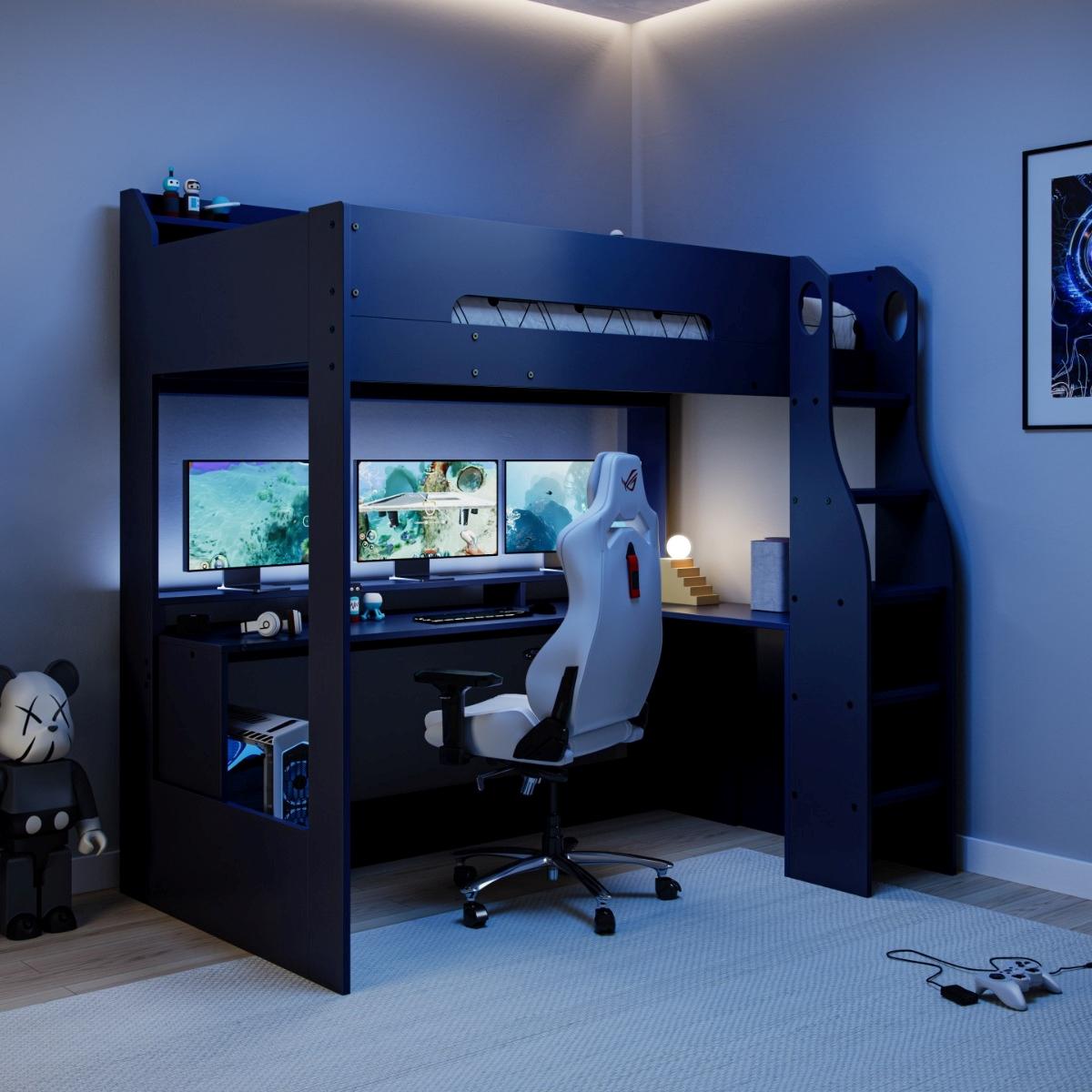 Flair Skyhigh Gaming High Sleeper Bed Black – image 2