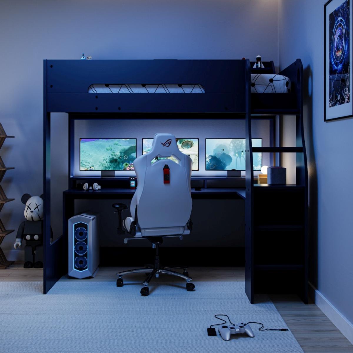 Flair Skyhigh Gaming High Sleeper Bed Black – image 4