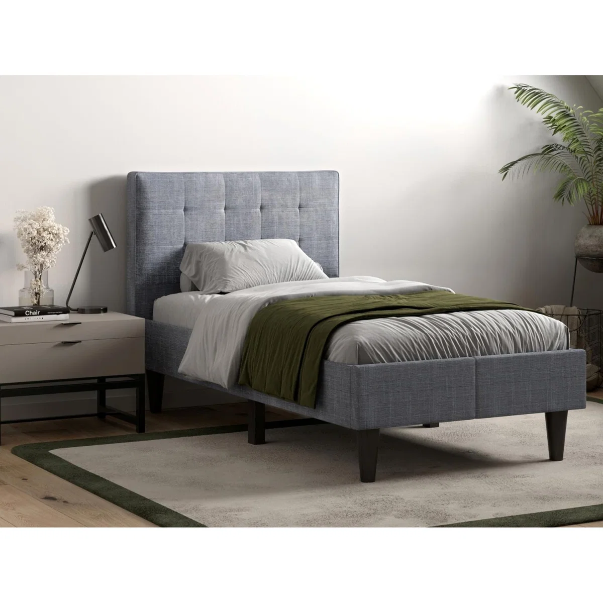 Flair Perth Fabric Bed Grey - Single – image 2