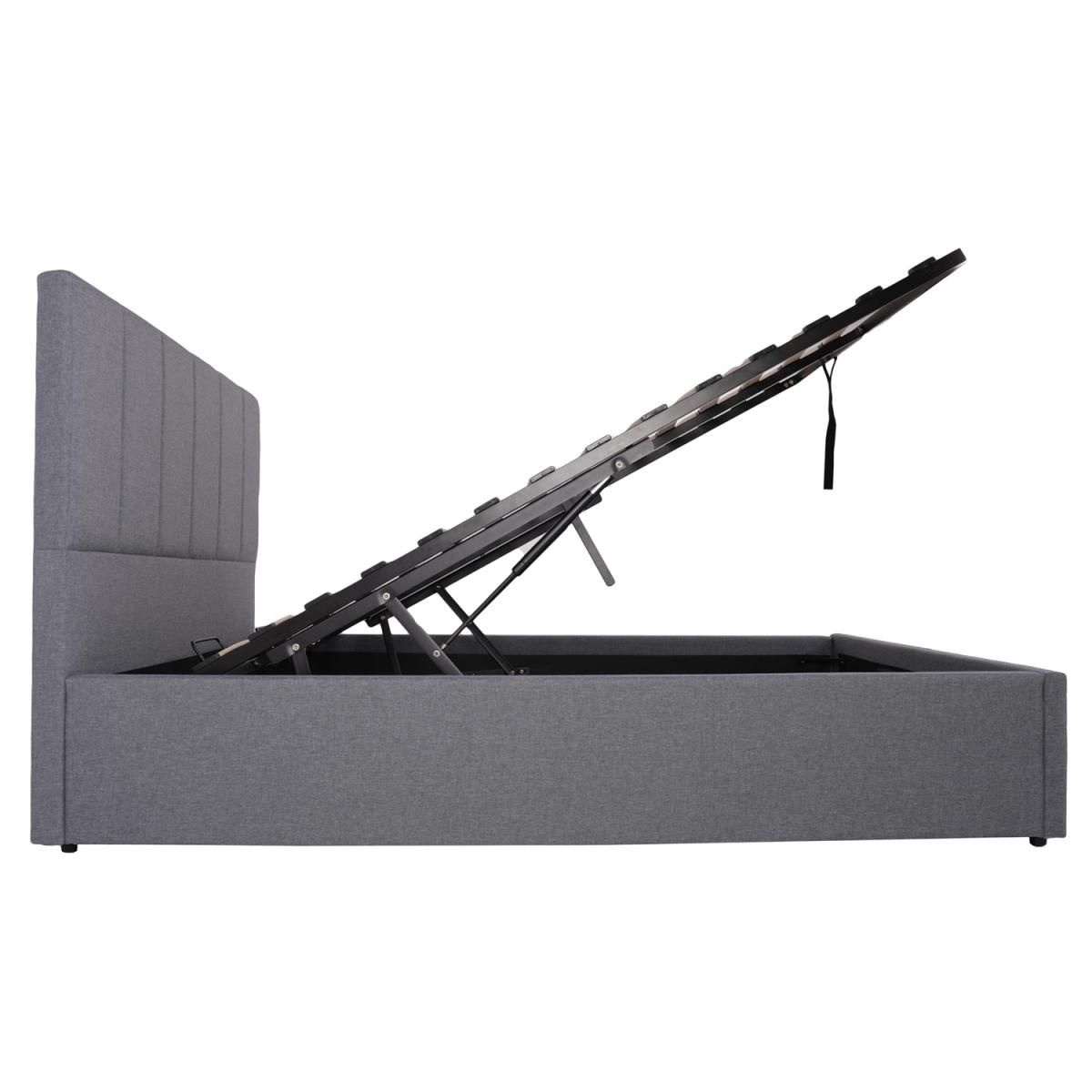 Flair Grey Waltz Fabric Ottoman Kingsize Bed - King – image 11