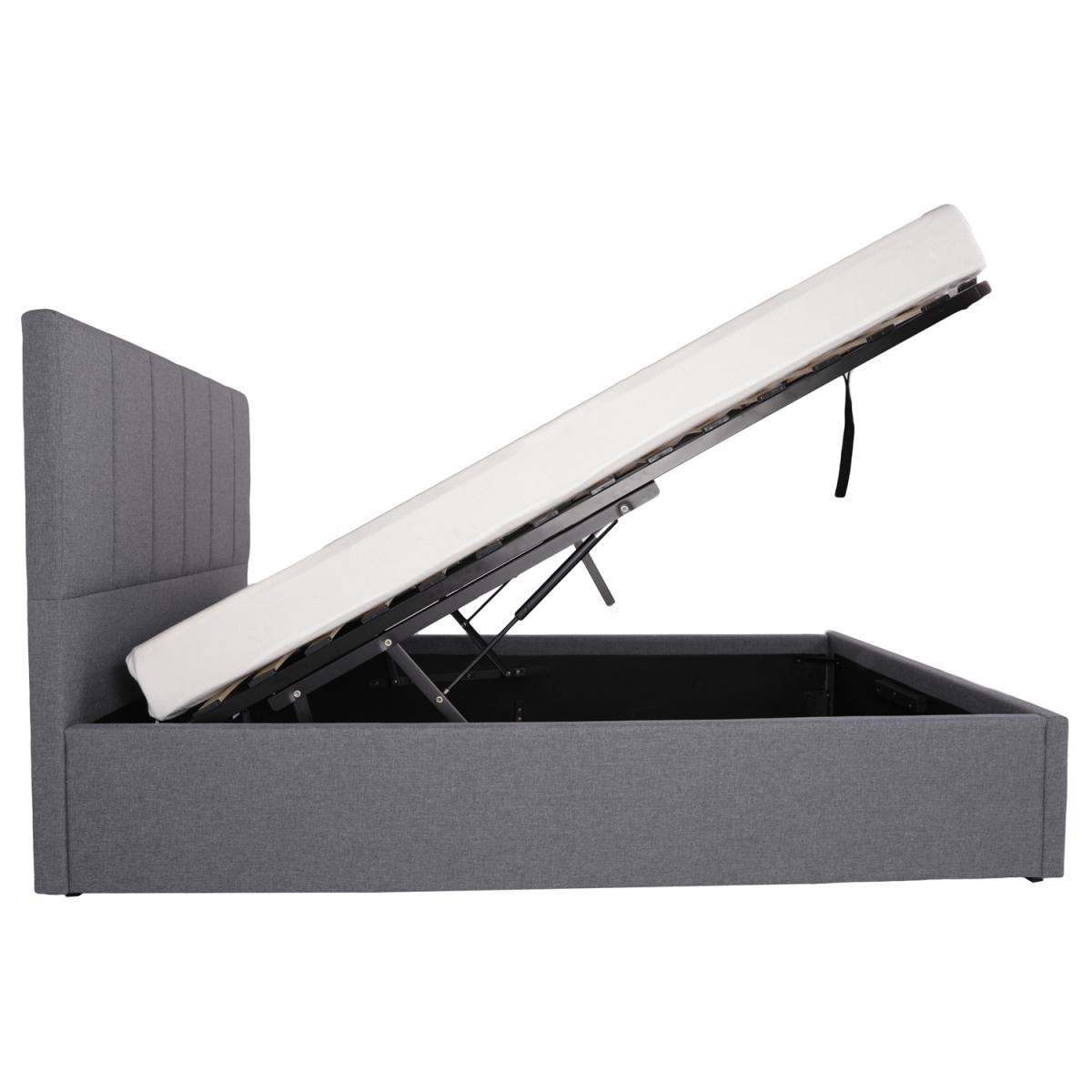Flair Grey Waltz Fabric Ottoman Kingsize Bed - King – image 15