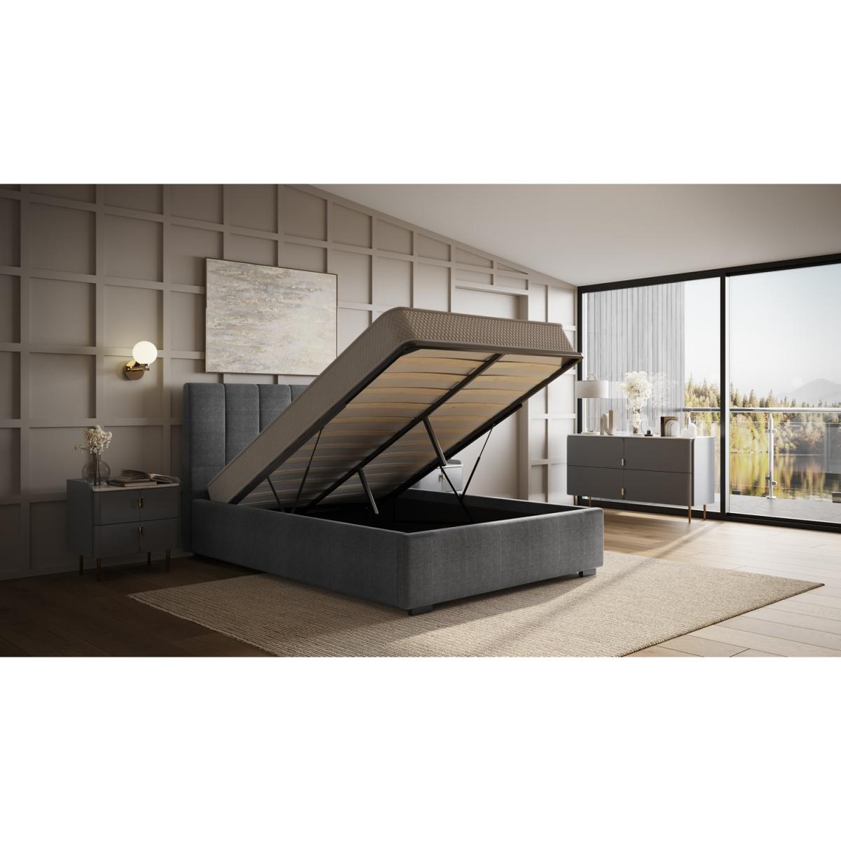 Flair Grey Waltz Fabric Ottoman Kingsize Bed - King – image 4