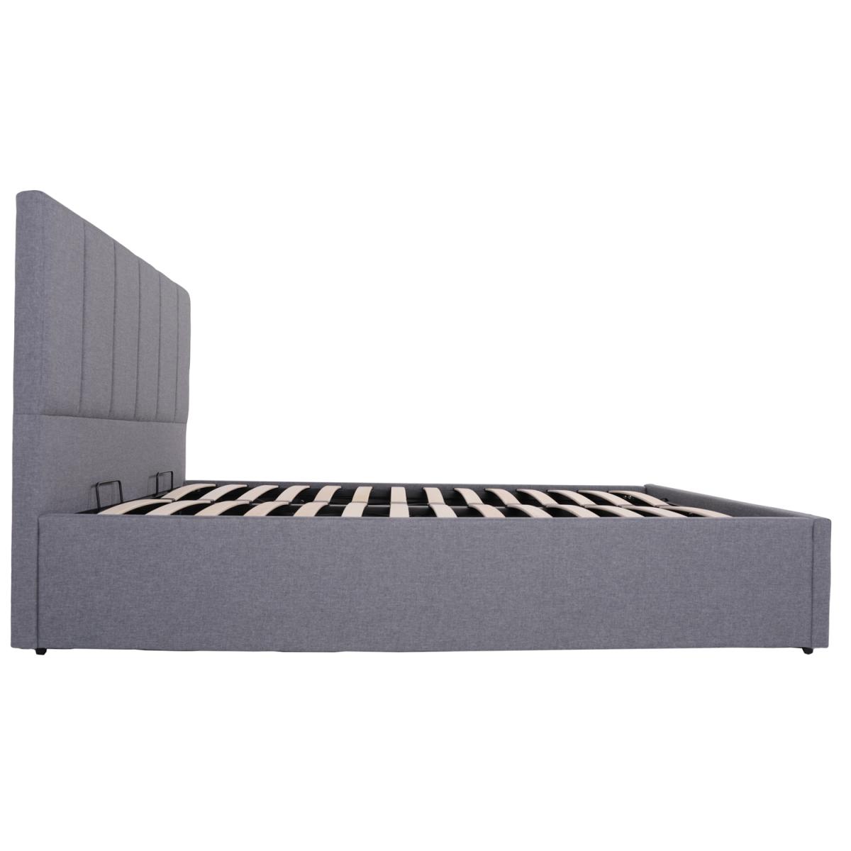 Flair Grey Waltz Fabric Ottoman Kingsize Bed - King – image 5