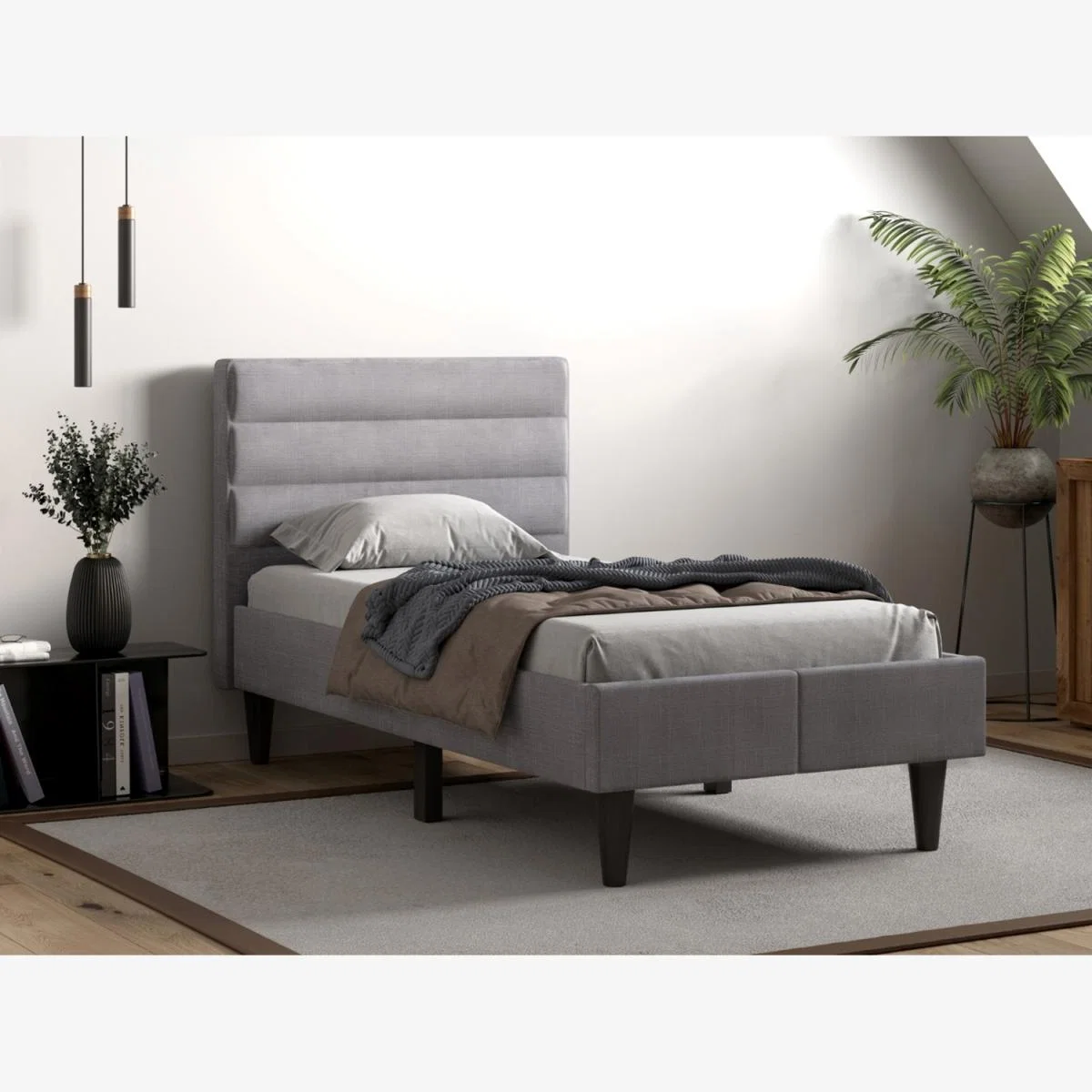 Flair Barnhill Fabric Bed Silver - Single – image 1