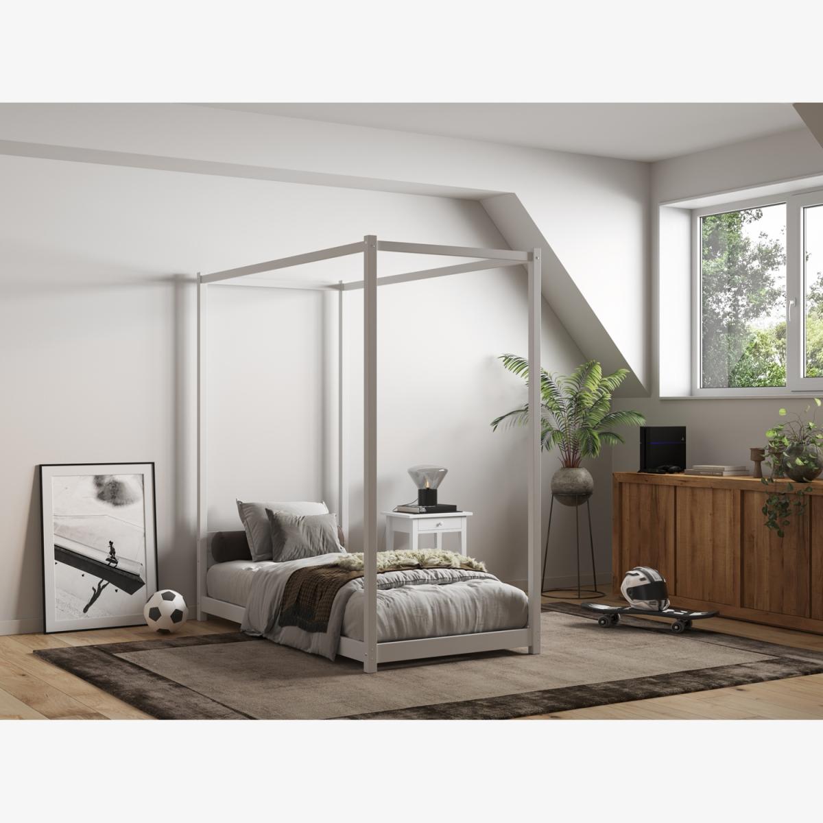 Flair Zara Four Poster Bed Frame White - Single – image 1