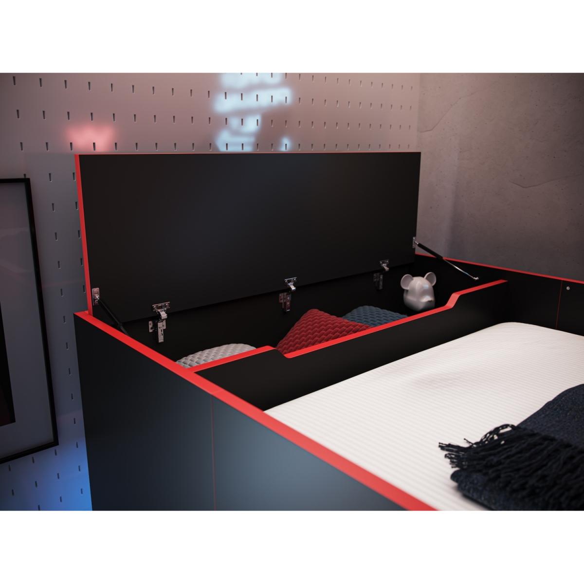 Recoil Shuttle LED Gaming High Sleeper Bed Small Double Black – image 3